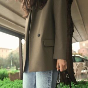 ZARA oversized blazer - small - khaki/olive